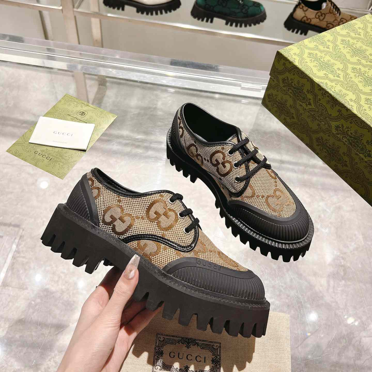 Gucci Maxi GG Lace-Up Shoe - FashionPlug