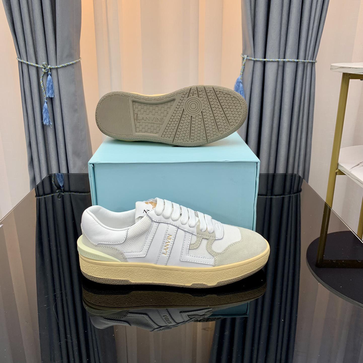Lanvin Leather Clay Low-Top Sneakers - FashionPlug