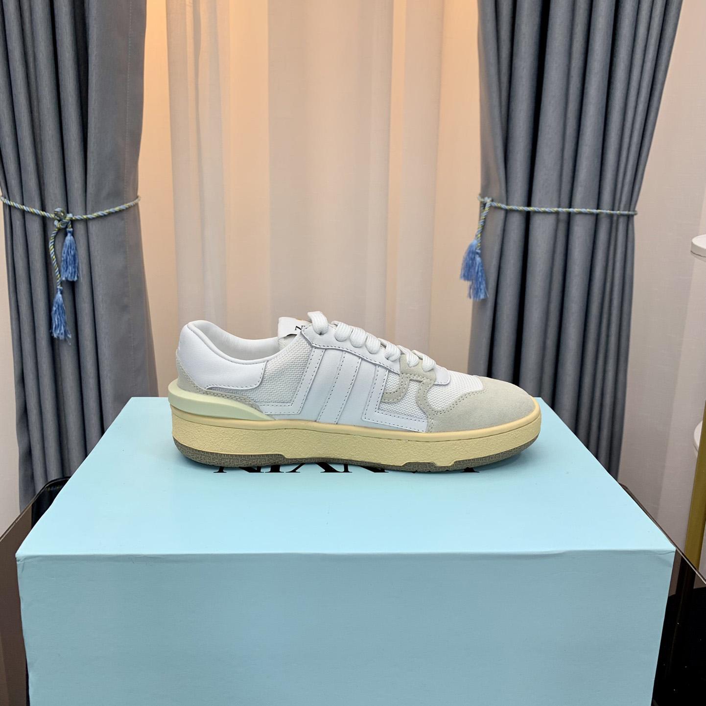 Lanvin Leather Clay Low-Top Sneakers - FashionPlug