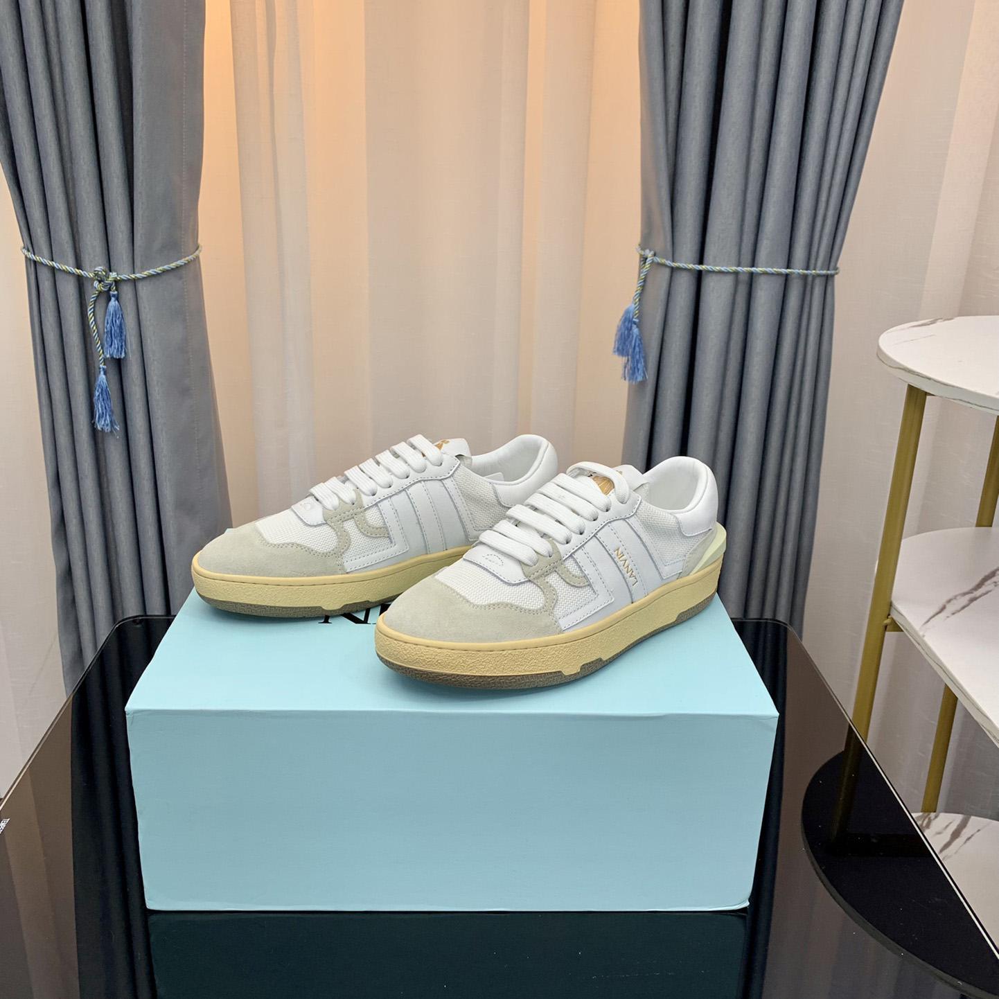 Lanvin Leather Clay Low-Top Sneakers - FashionPlug
