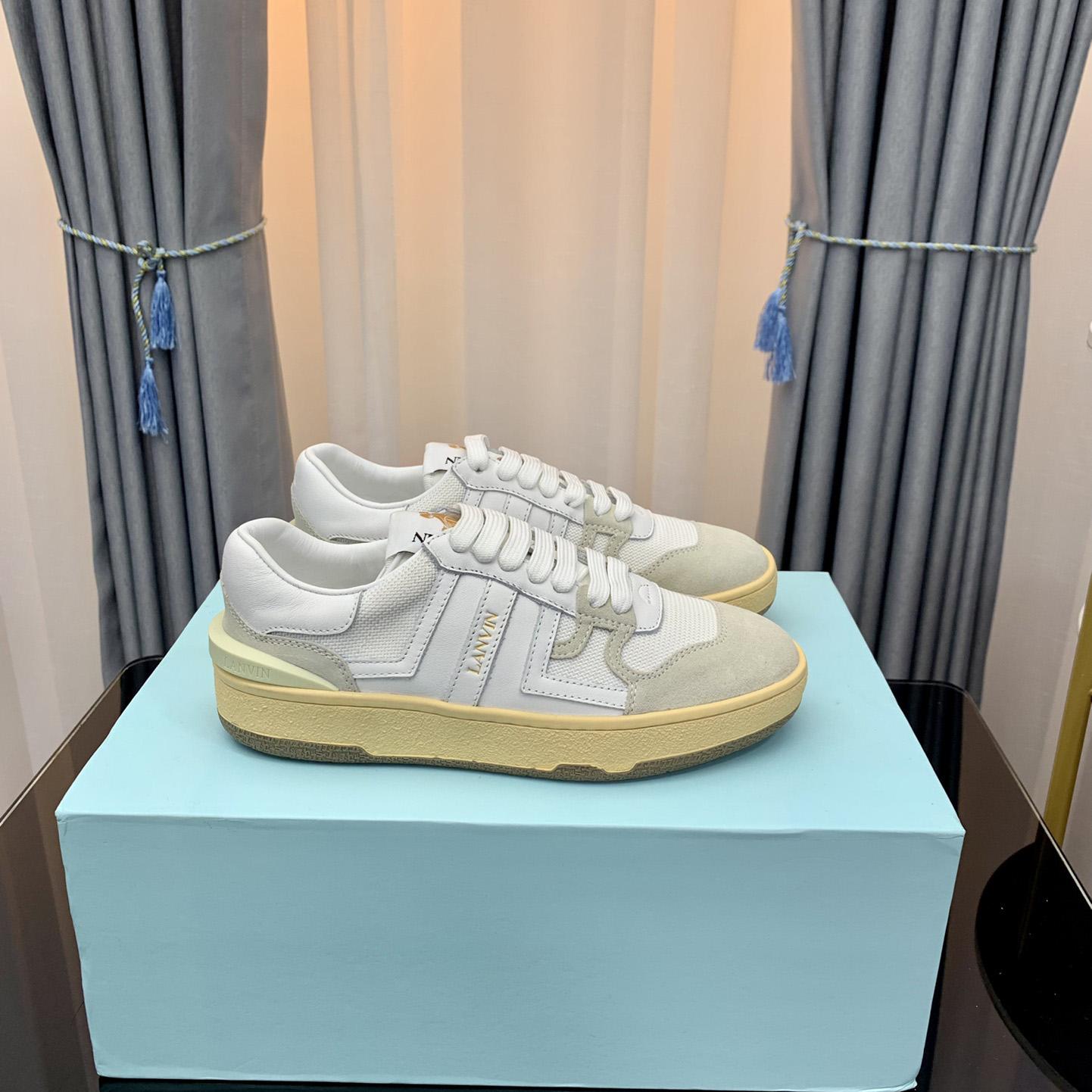 Lanvin Leather Clay Low-Top Sneakers - FashionPlug