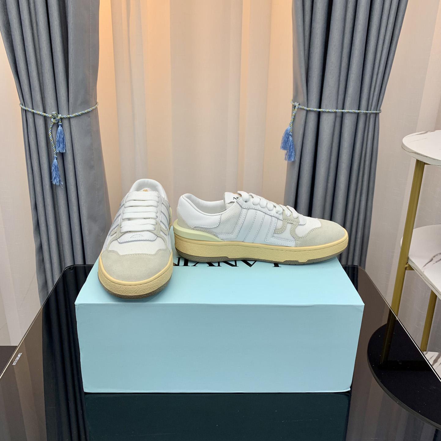 Lanvin Leather Clay Low-Top Sneakers - FashionPlug