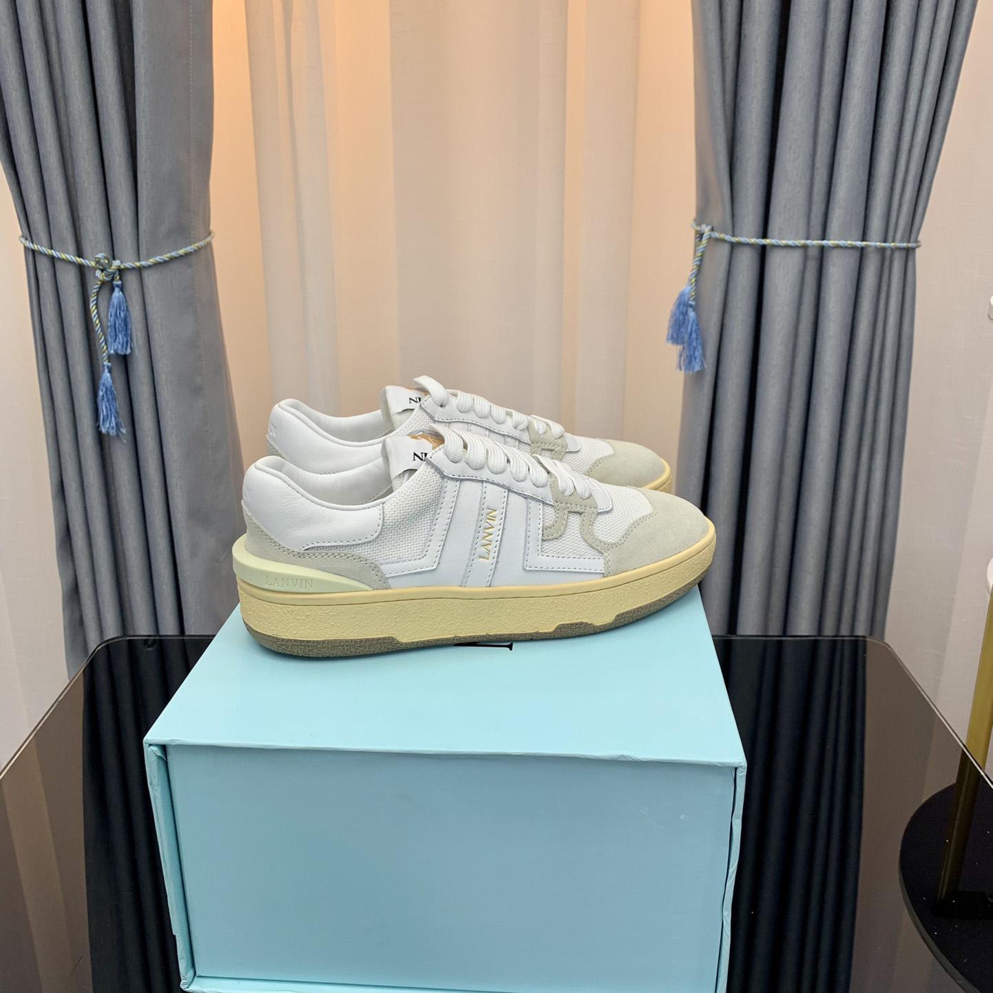 Lanvin Leather Clay Low-Top Sneakers - FashionPlug