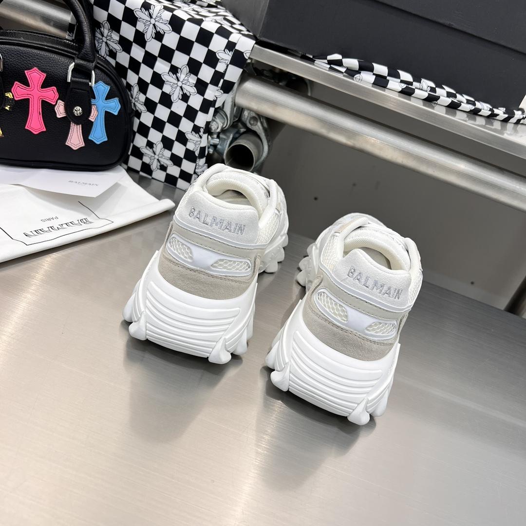 Balmain B-East Trainer In leather, Suede And Mesh - FashionPlug