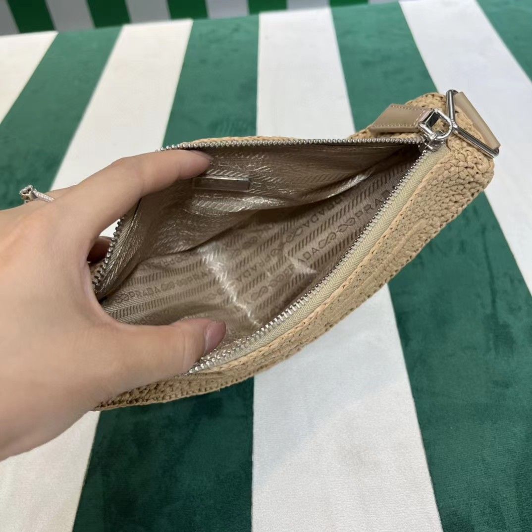 Raffia Prada Triangle Bag - FashionPlug