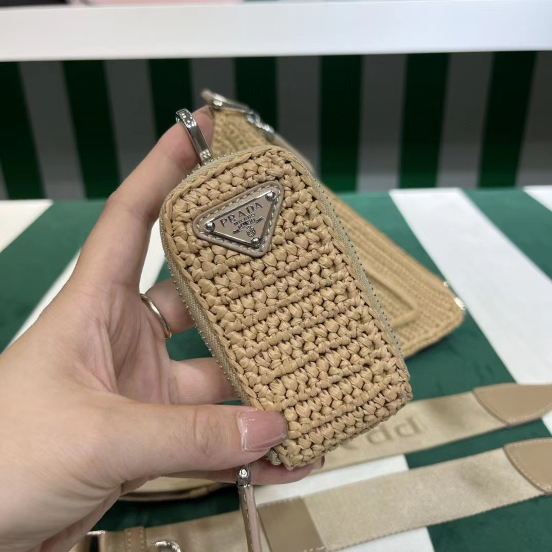 Raffia Prada Triangle Bag - FashionPlug