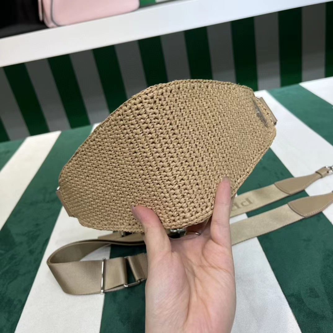 Raffia Prada Triangle Bag - FashionPlug