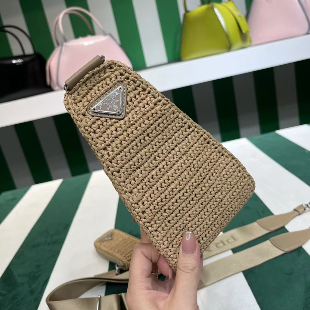 Raffia Prada Triangle Bag - FashionPlug