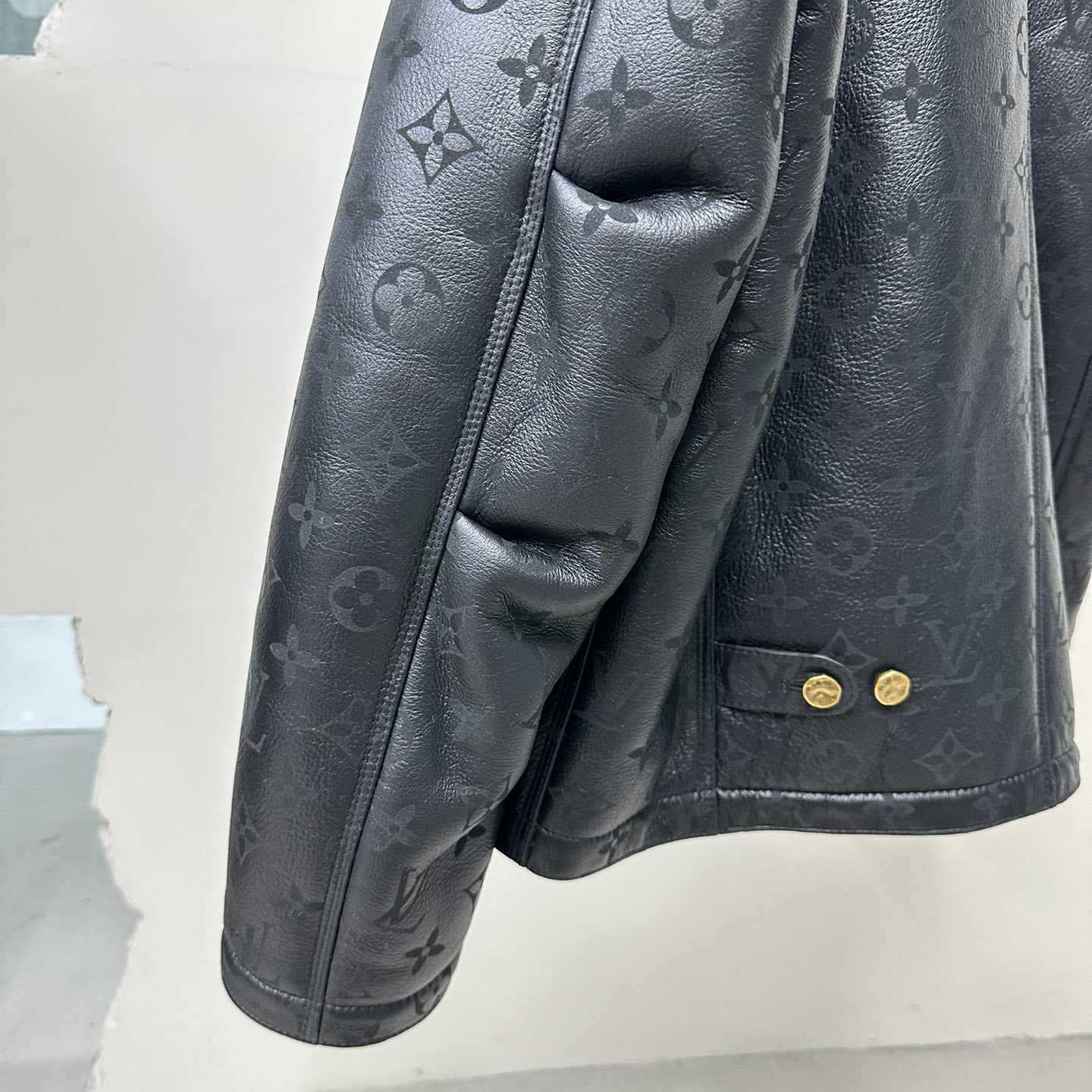 Louis Vuitton Shearling Embossed Monogram Jacket   1AAU29 - FashionPlug
