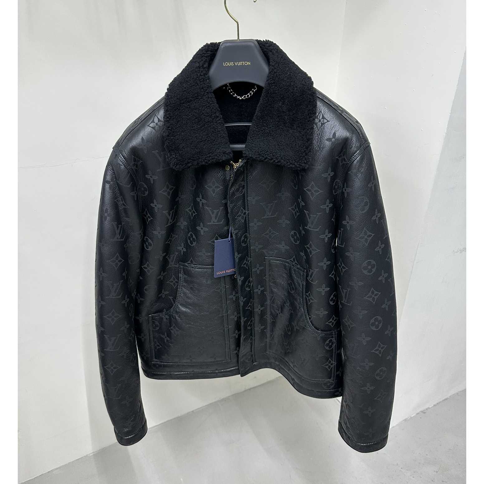 Louis Vuitton Shearling Embossed Monogram Jacket   1AAU29 - FashionPlug