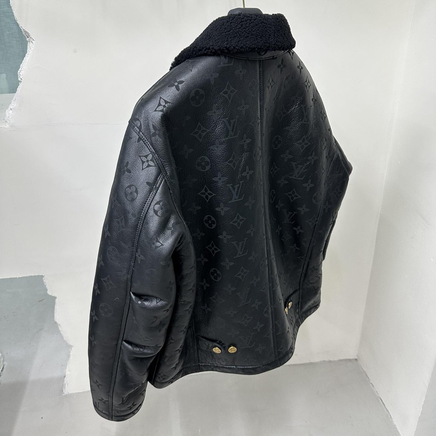 Louis Vuitton Shearling Embossed Monogram Jacket   1AAU29 - FashionPlug