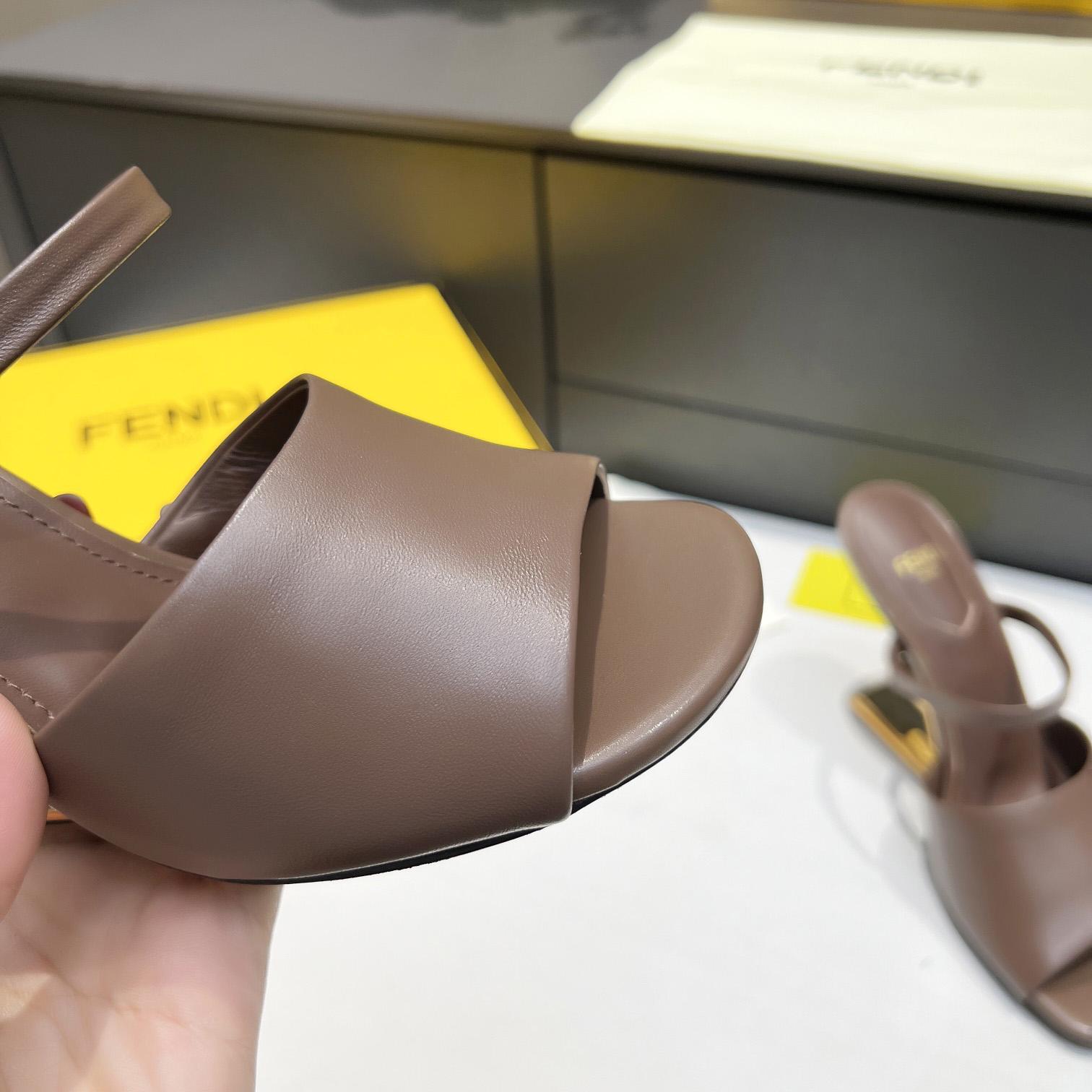 Fendi First Black Leather High-Heeled Sandals - FashionPlug