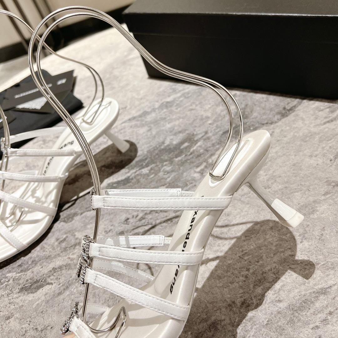 Alexander Wang Nala 65/80 Logo Sandal In Satin - FashionPlug