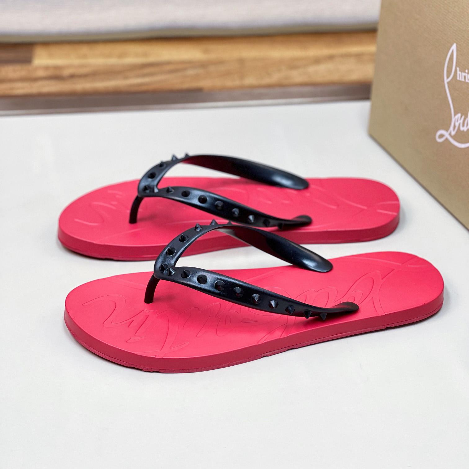Christian Louboutin Loubi Flip Man Flip-flops - Rubber - FashionPlug
