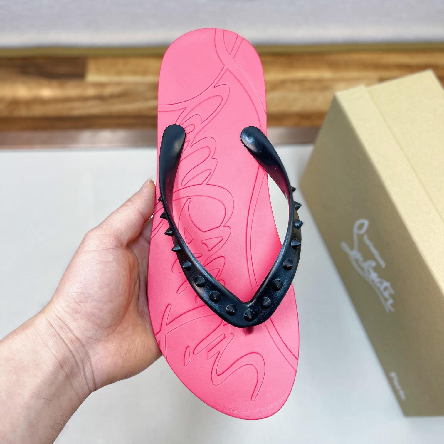 Christian Louboutin Loubi Flip Man Flip-flops - Rubber - FashionPlug