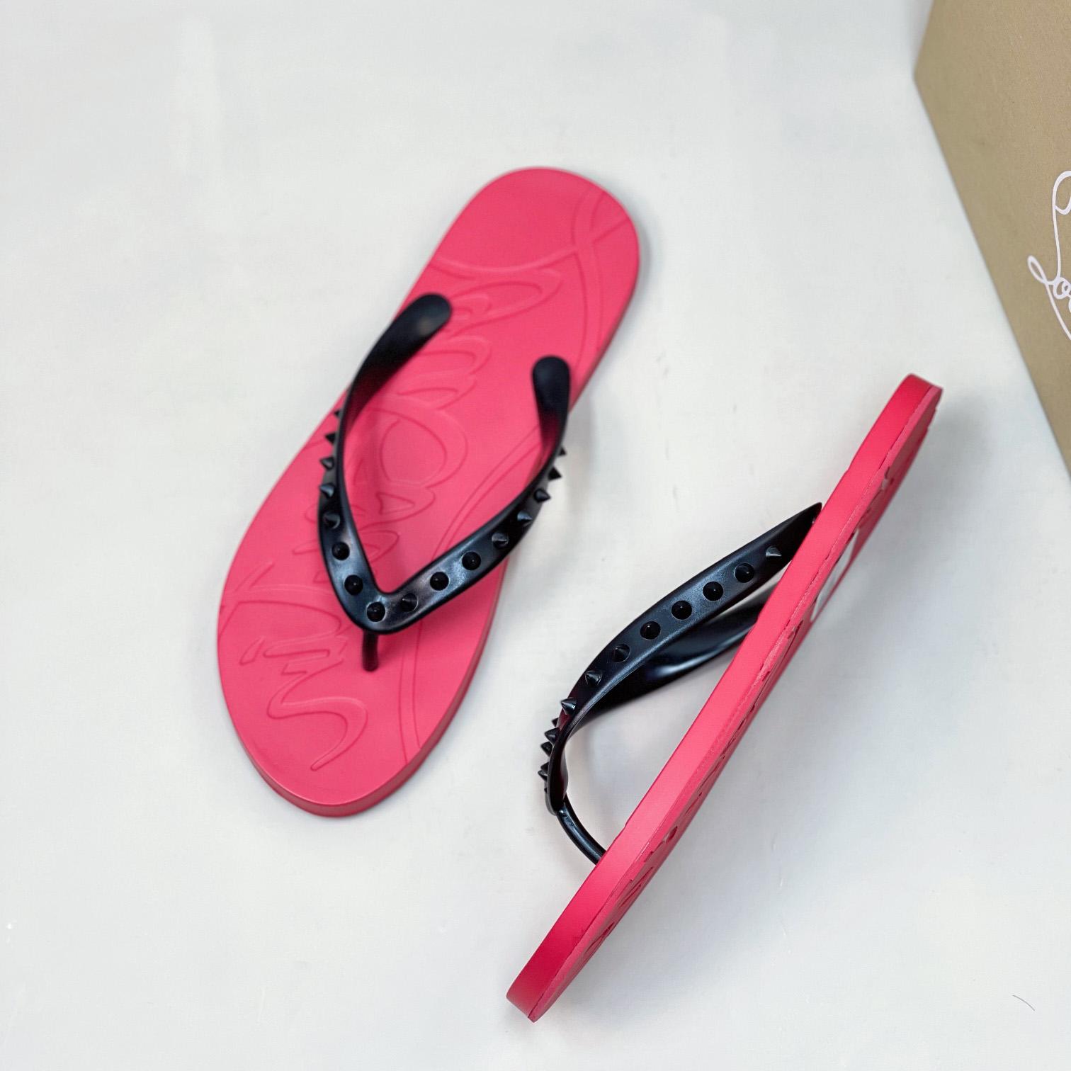 Christian Louboutin Loubi Flip Man Flip-flops - Rubber - FashionPlug