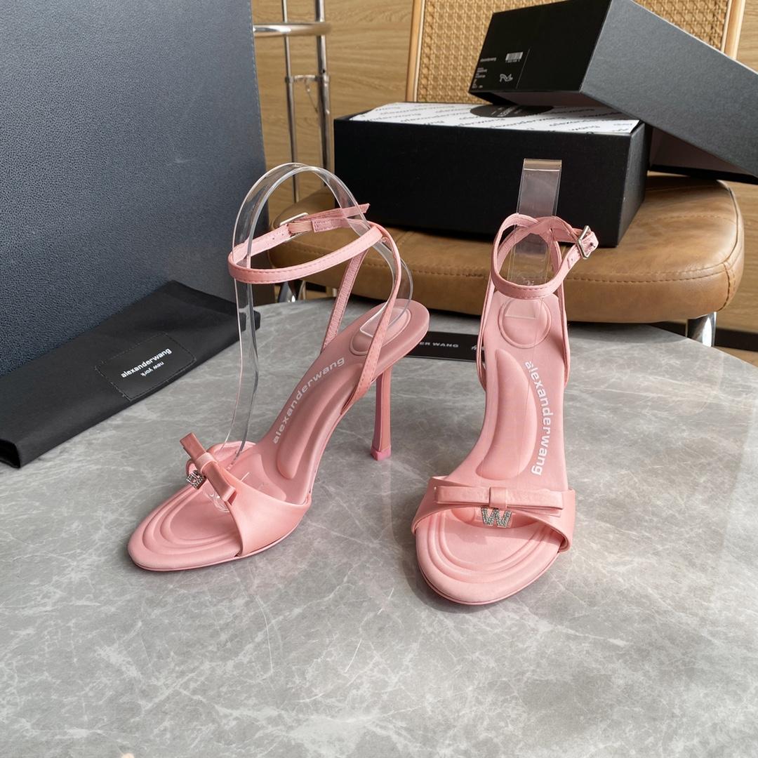 Alexander Wang Dahlia 105 Bow Sandal In Satin - FashionPlug