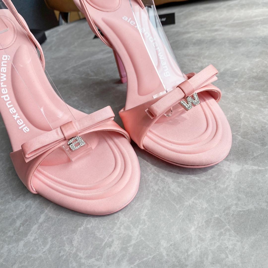 Alexander Wang Dahlia 105 Bow Sandal In Satin - FashionPlug