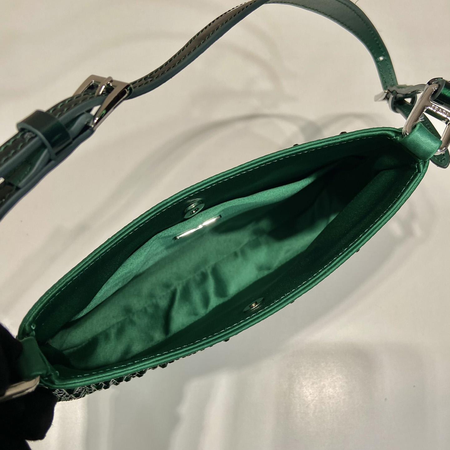 Prada Cleo Satin Bag With Crystals - FashionPlug