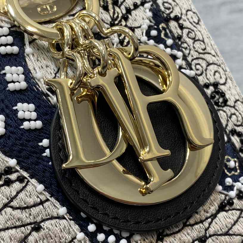 Dior Embroidered La Roue La Fortune Tarot Medium Lady Dior Blue - FashionPlug