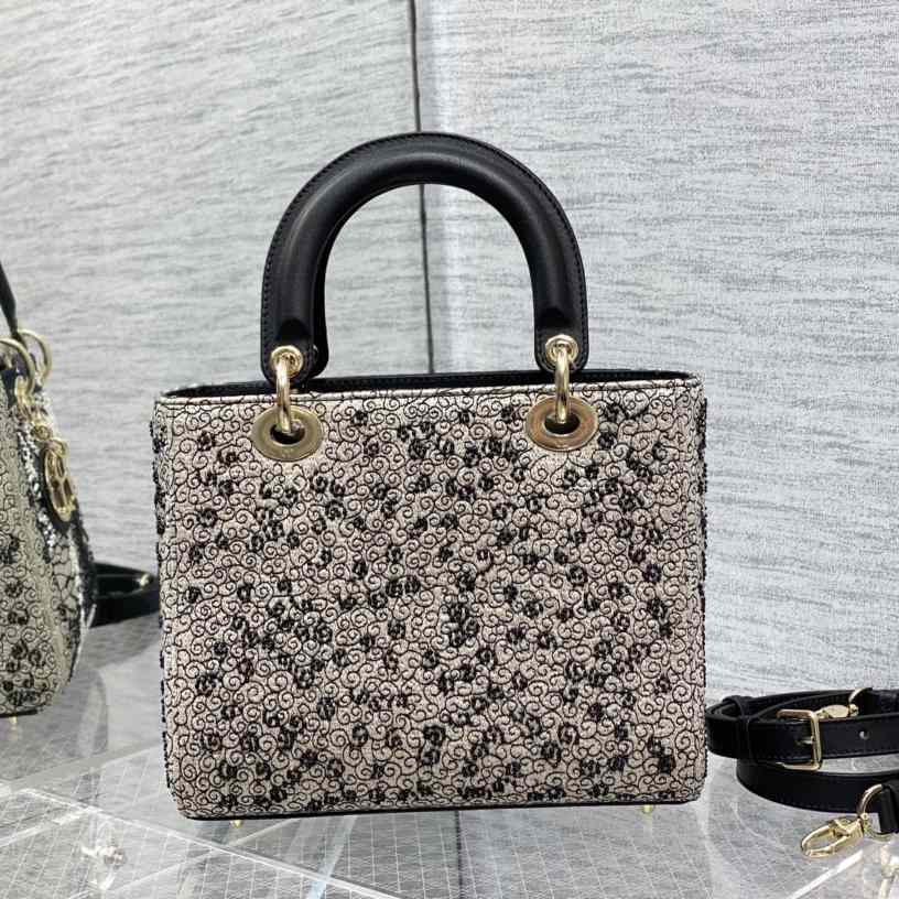 Dior Embroidered La Roue La Fortune Tarot Medium Lady Dior Blue - FashionPlug