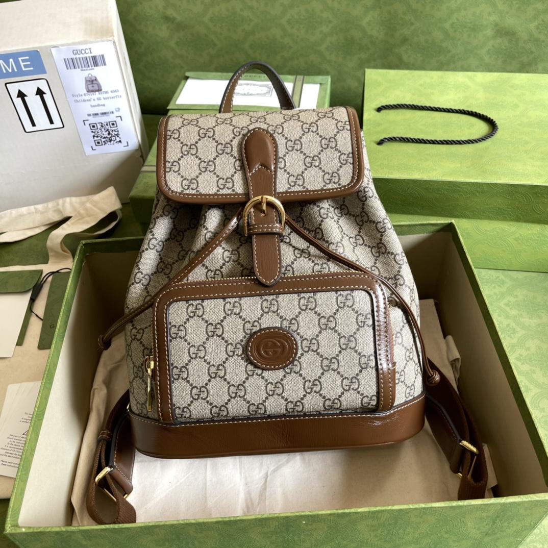 Gucci Backpack With Interlocking G(26.5- 30- 13cm) - FashionPlug