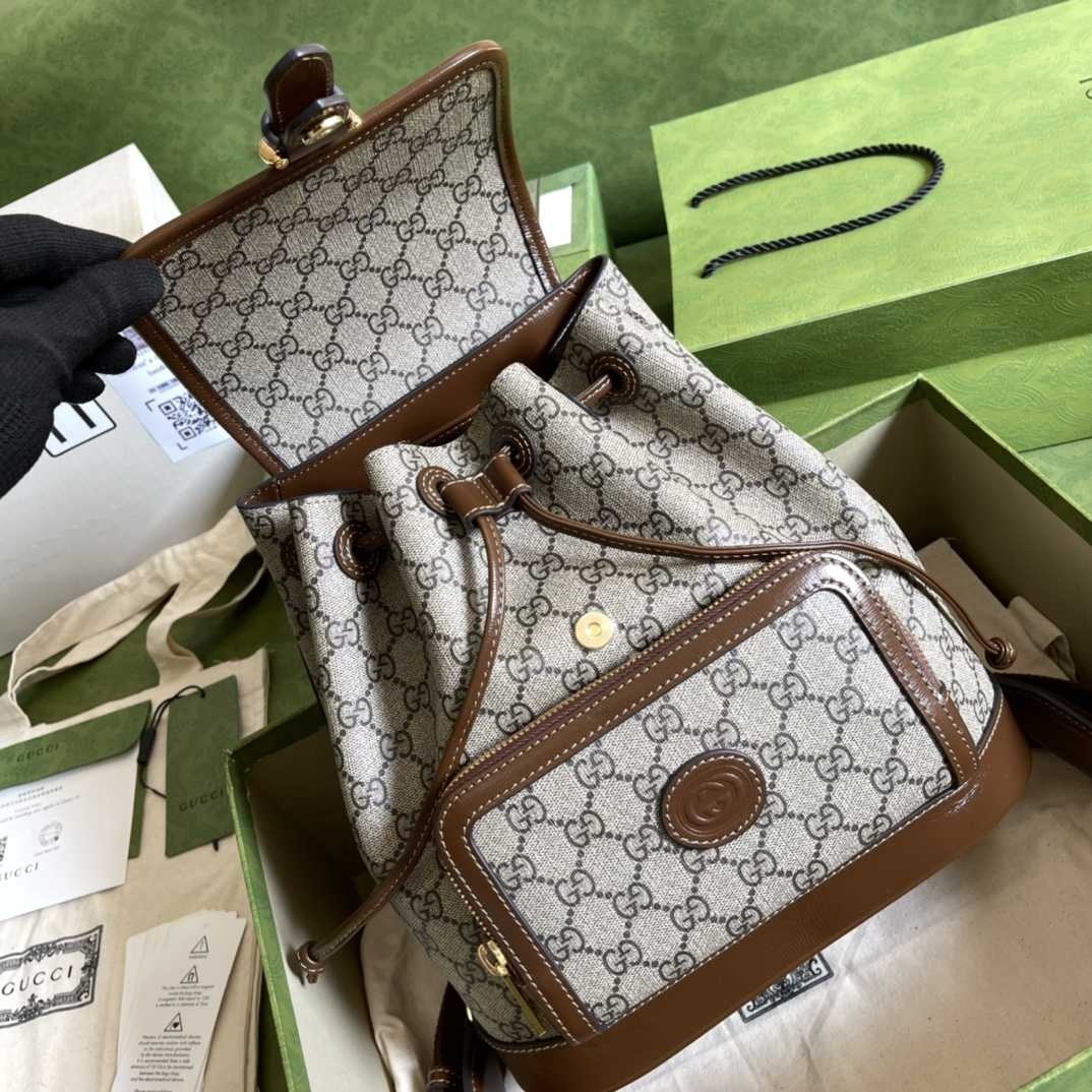 Gucci Backpack With Interlocking G(26.5- 30- 13cm) - FashionPlug