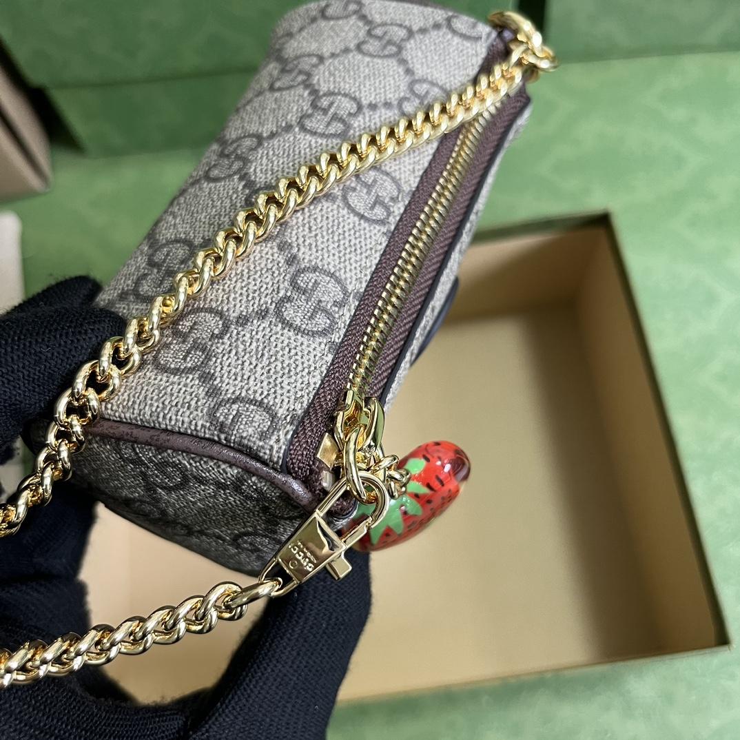 Gucci Coin Purse With Double G Strawberry  - FashionPlug