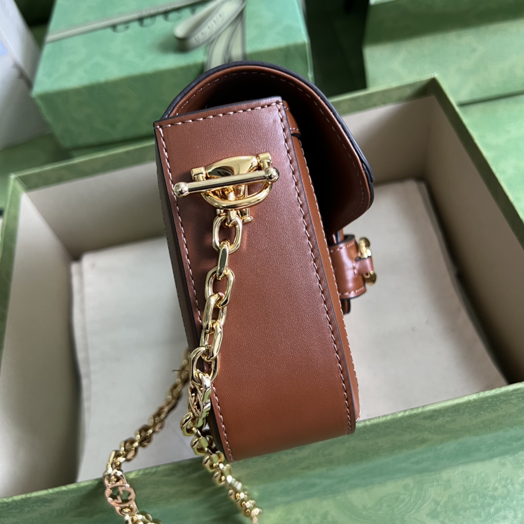 Gucci Horsebit 1955 GG Mini Bag(20.5x14x5cm)   - FashionPlug