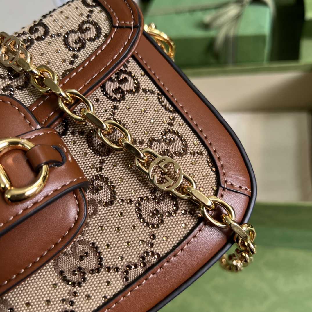 Gucci Horsebit 1955 GG Mini Bag(20.5x14x5cm)   - FashionPlug
