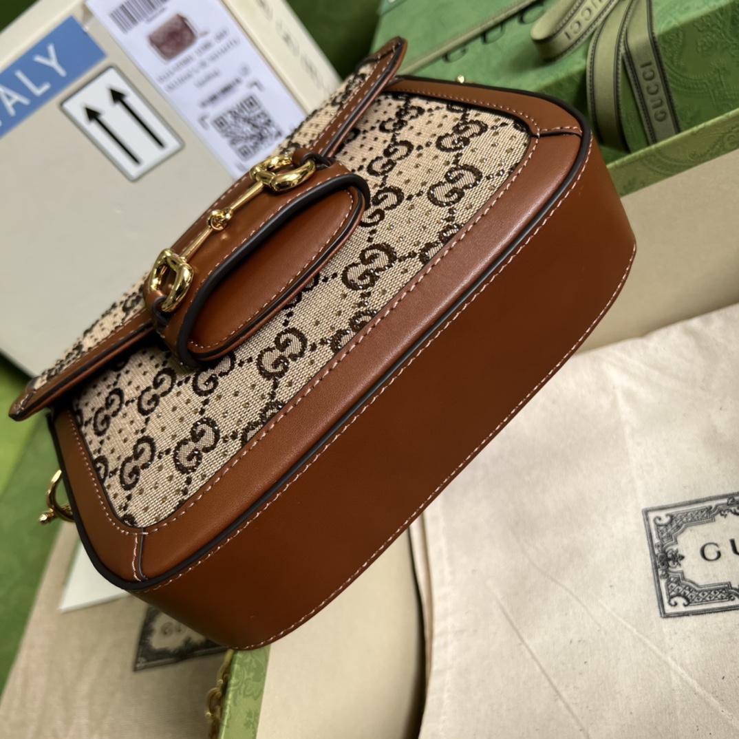 Gucci Horsebit 1955 GG Mini Bag(20.5x14x5cm)   - FashionPlug