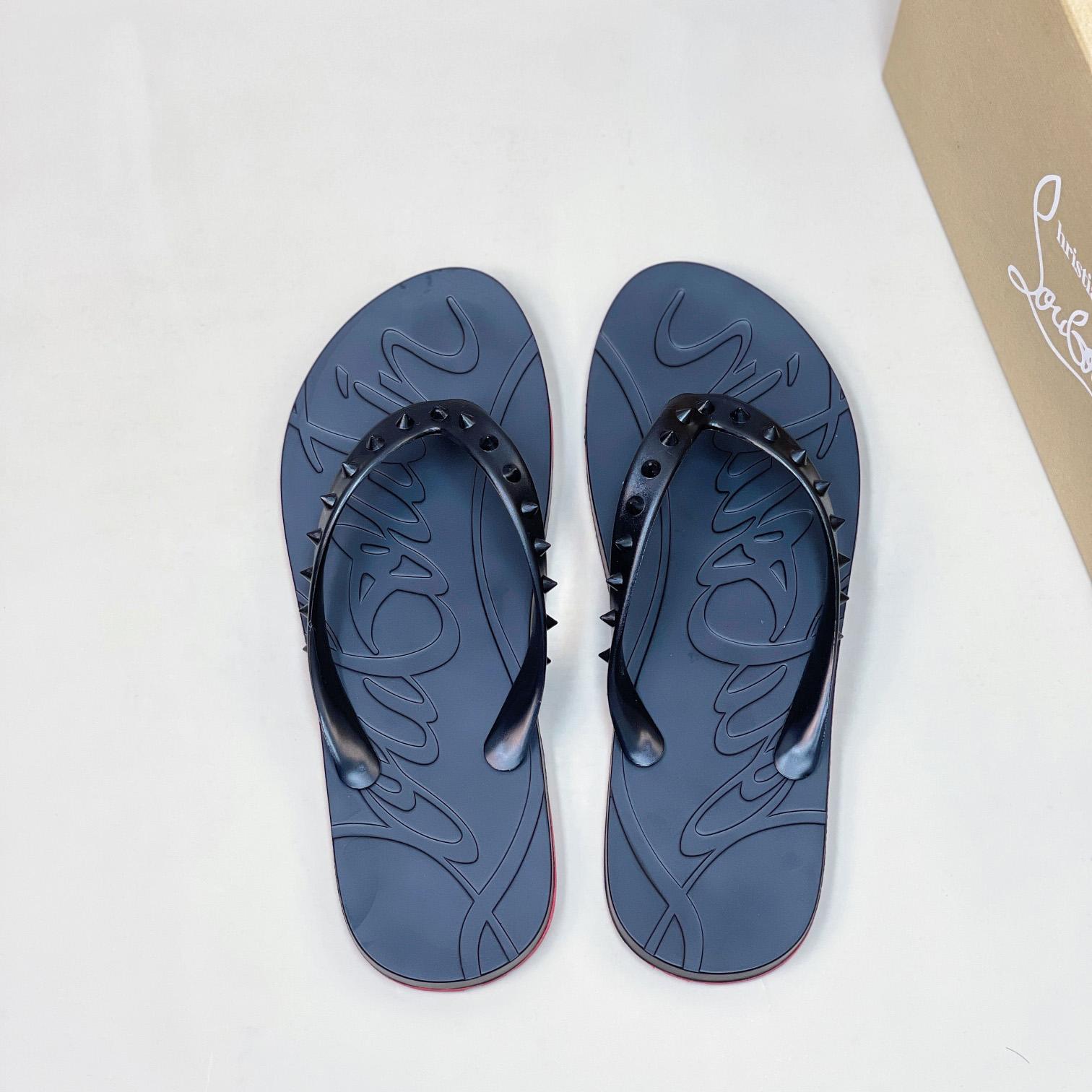 Christian Louboutin Loubi Flip Man Flip-flops - Rubber - FashionPlug