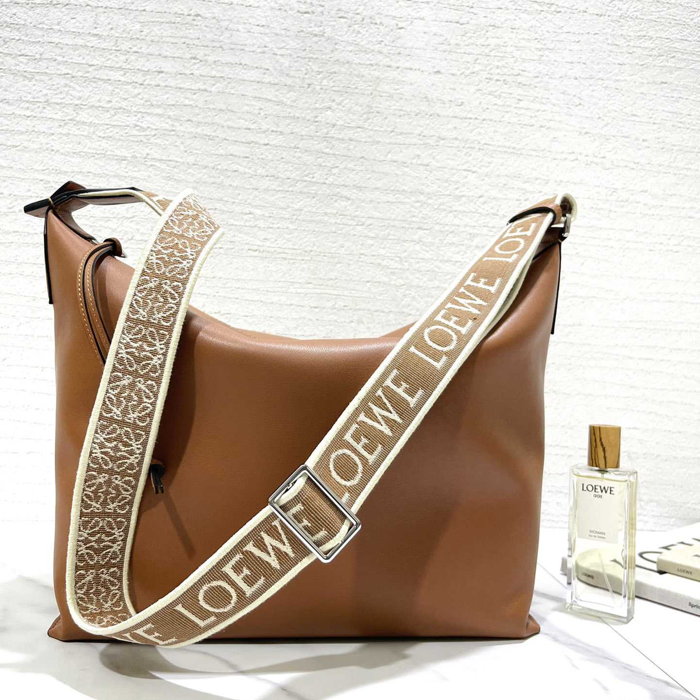 Loewe Cubi Crossbody Bag In Supple Smooth Calfskin And Jacquard - FashionPlug
