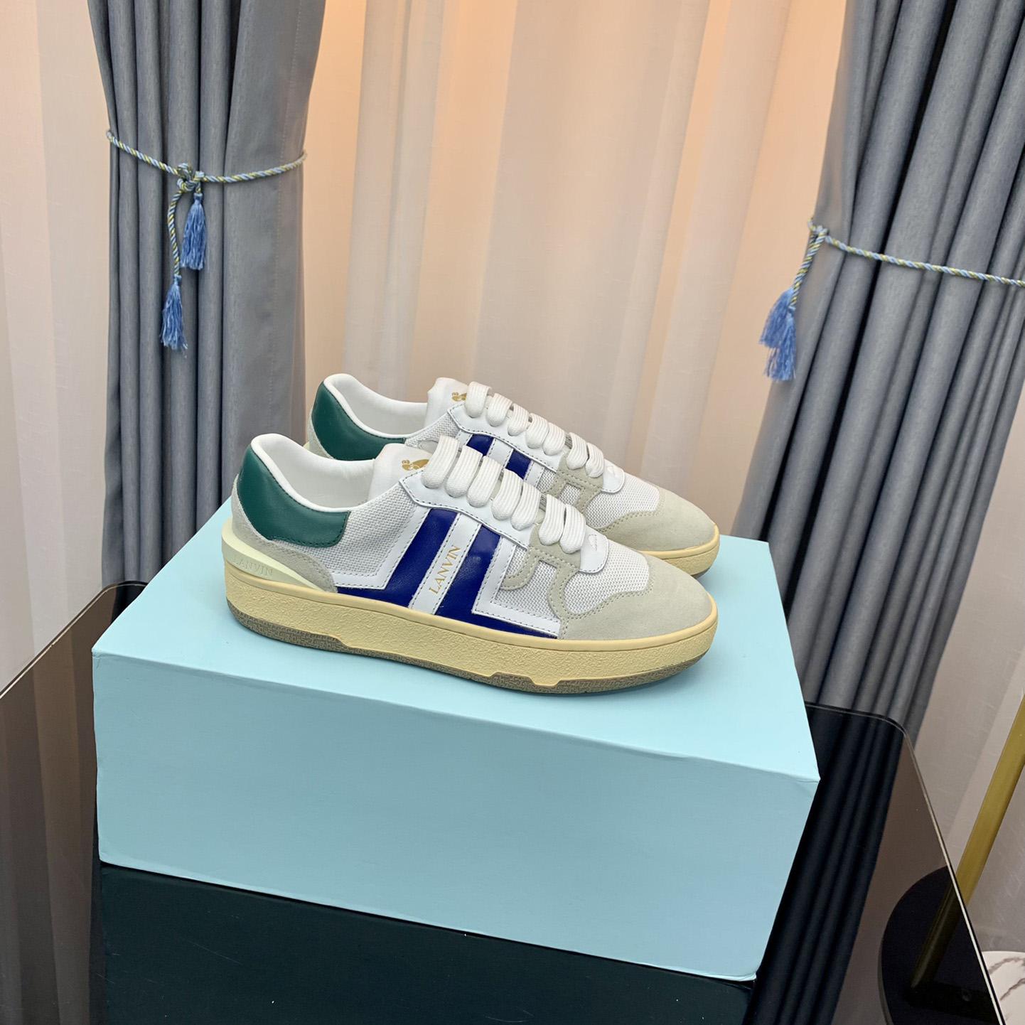 Lanvin Leather Clay Low-Top Sneakers - FashionPlug