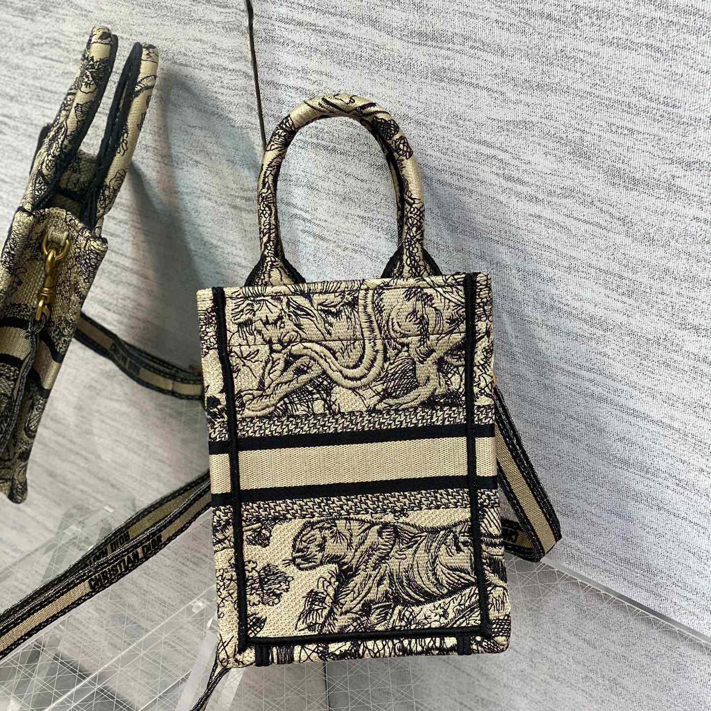Dior Mini Dior Book Tote Phone Bag - FashionPlug