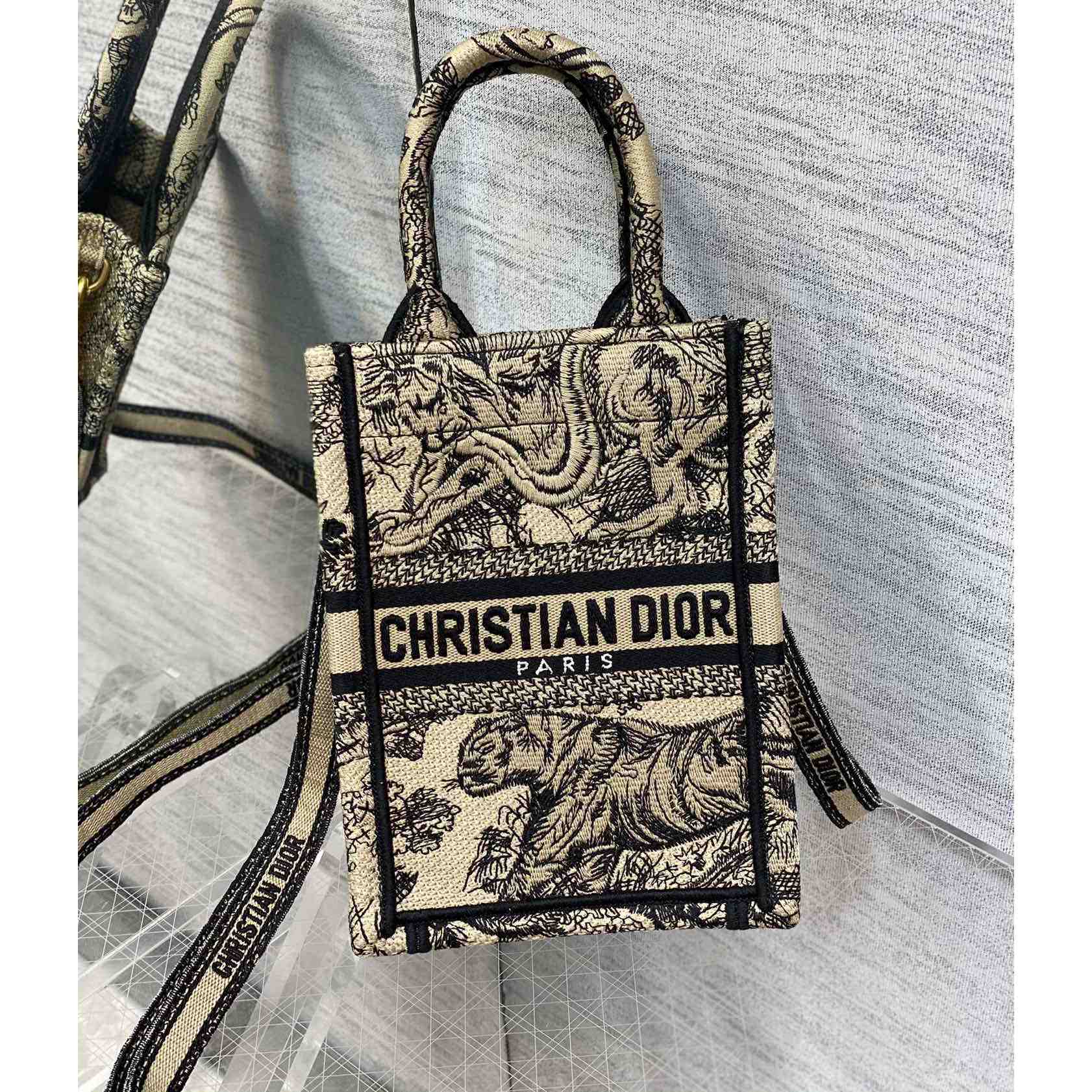 Dior Mini Dior Book Tote Phone Bag - FashionPlug