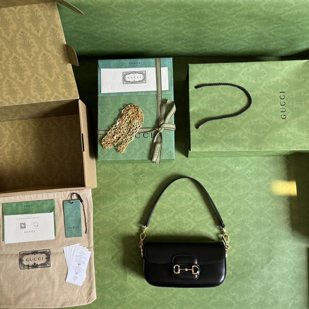 Gucci Horsebit 1955 Small Shoulder Bag(24-13-5cm)   - FashionPlug