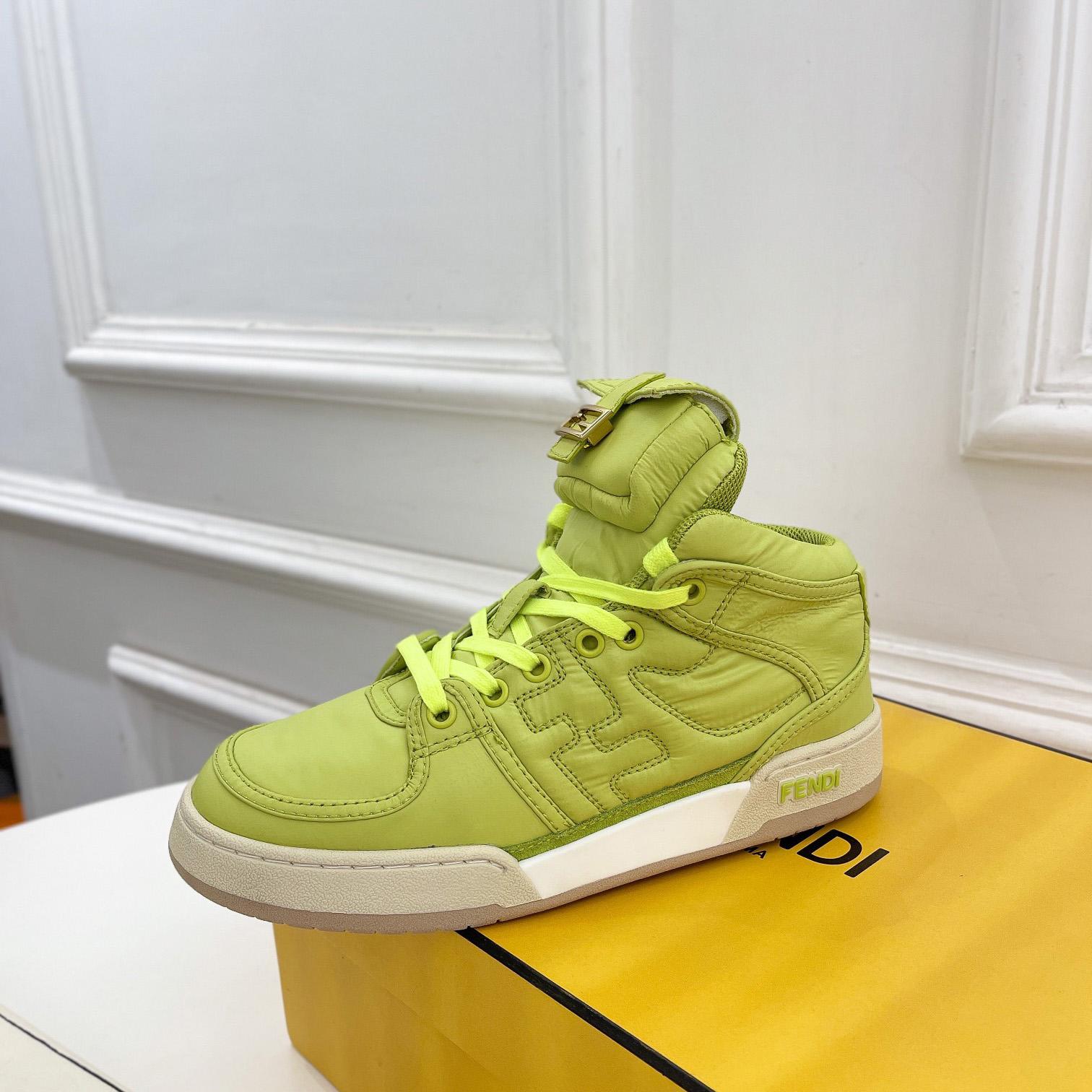 Fendi Match Acid Green Nylon High-Tops Sneaker - FashionPlug