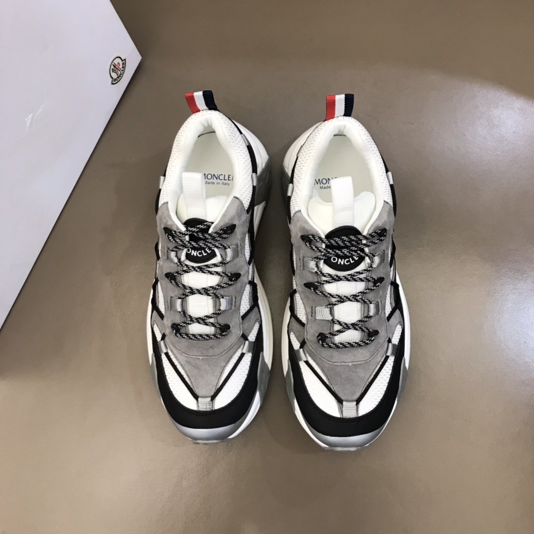 Moncler Grosgrain-loop Lace-Up Sneakers - FashionPlug
