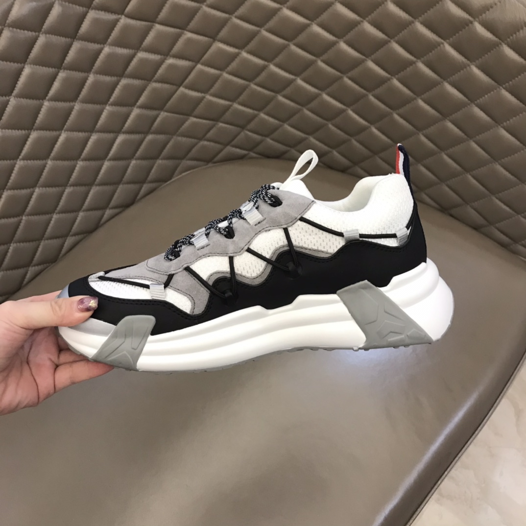 Moncler Grosgrain-loop Lace-Up Sneakers - FashionPlug