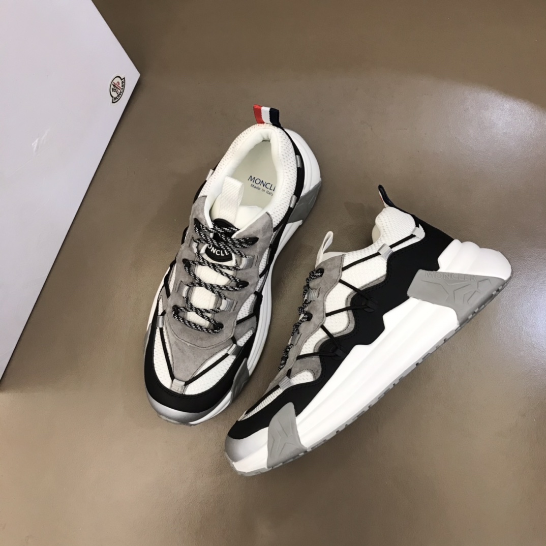 Moncler Grosgrain-loop Lace-Up Sneakers - FashionPlug