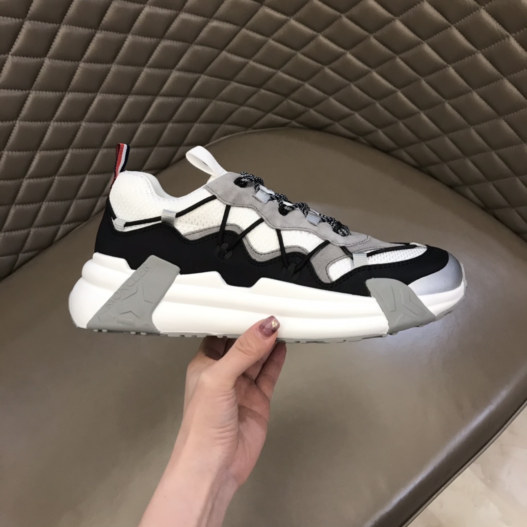 Moncler Grosgrain-loop Lace-Up Sneakers - FashionPlug