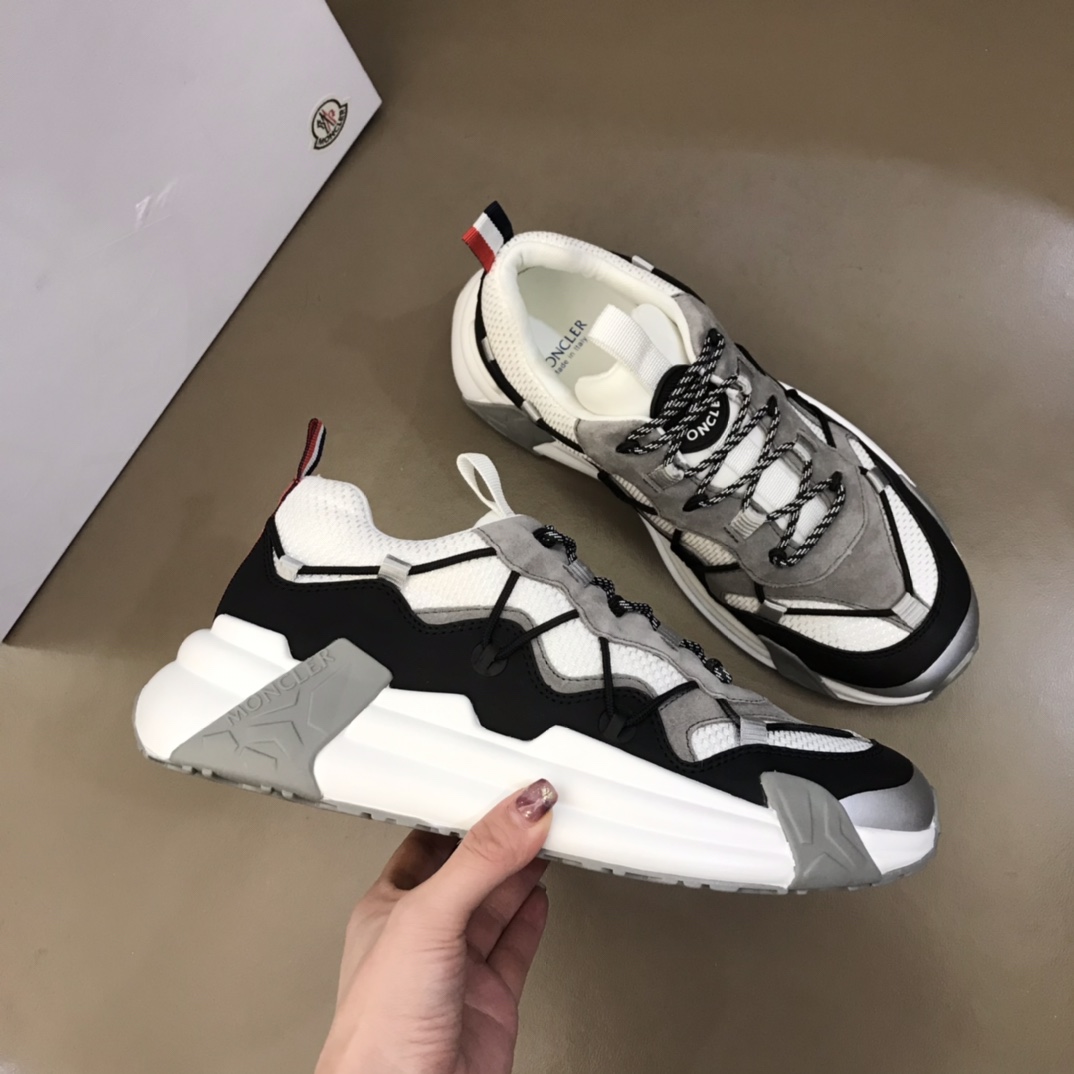 Moncler Grosgrain-loop Lace-Up Sneakers - FashionPlug