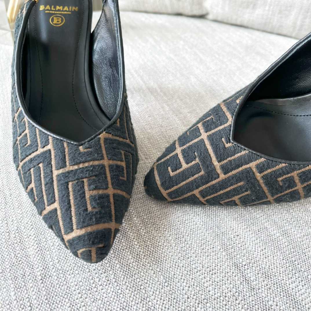Balmain Monogram-pattern slingback Pumps - FashionPlug