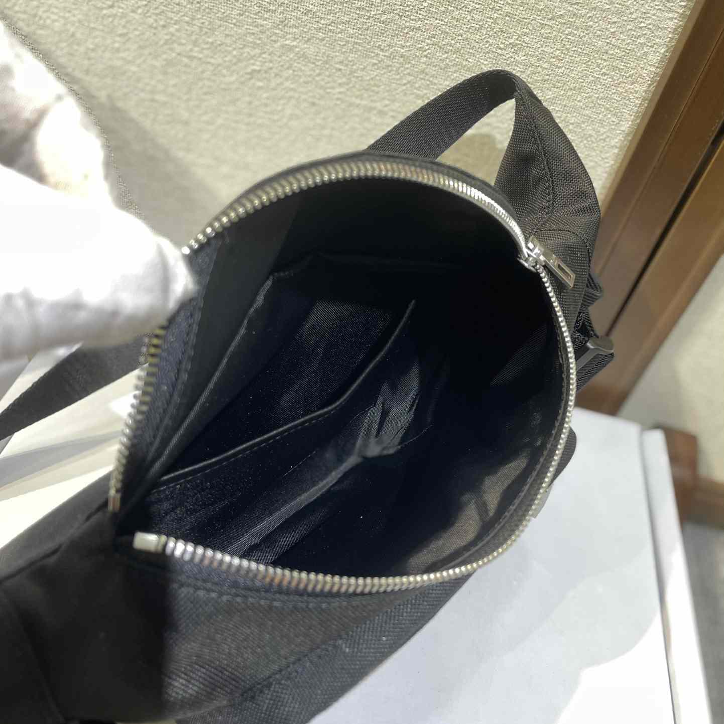 Celine Large Zipped Belt Bag Trekking In Nylon With Celine Print Black - FashionPlug