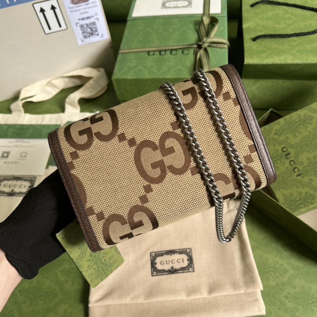 Gucci Dionysus Jumbo GG Chain Wallet(20-13-6CM) - FashionPlug