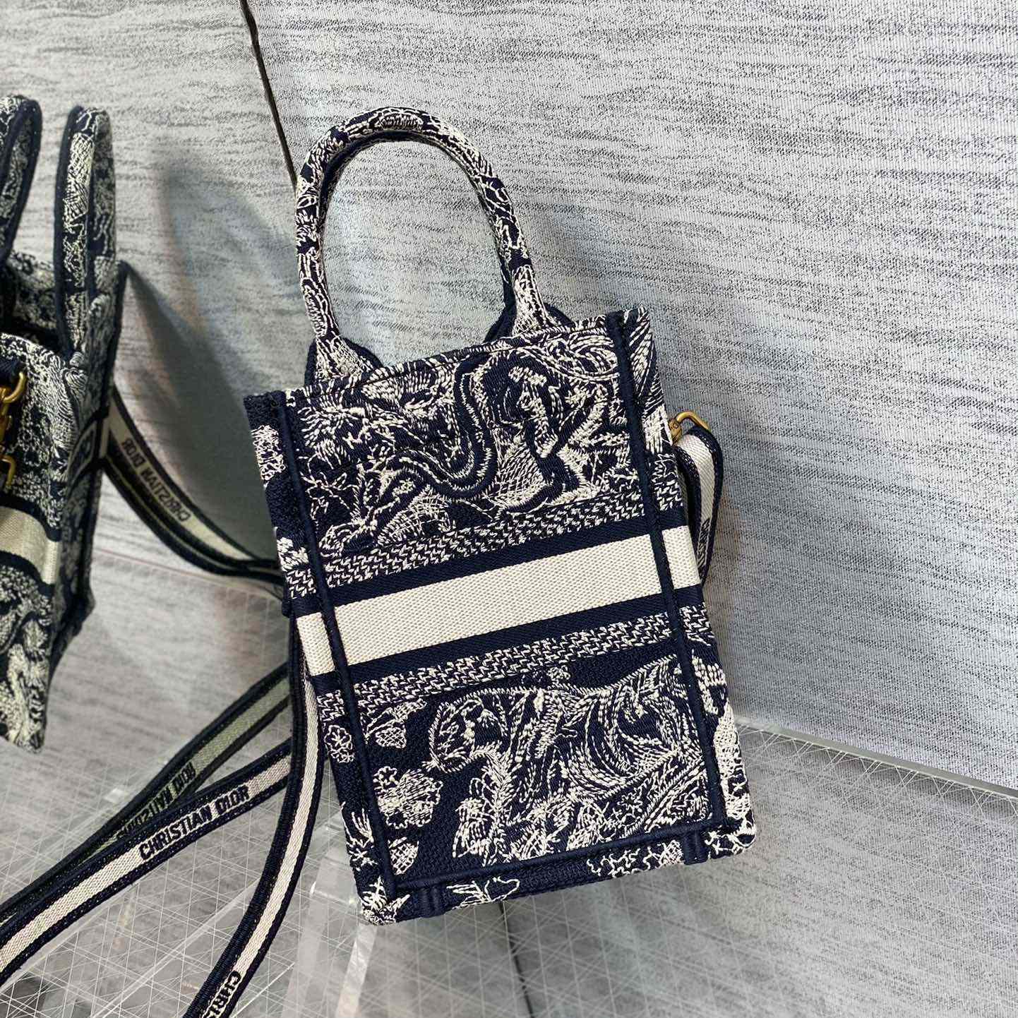 Dior Mini Dior Book Tote Phone Bag - FashionPlug