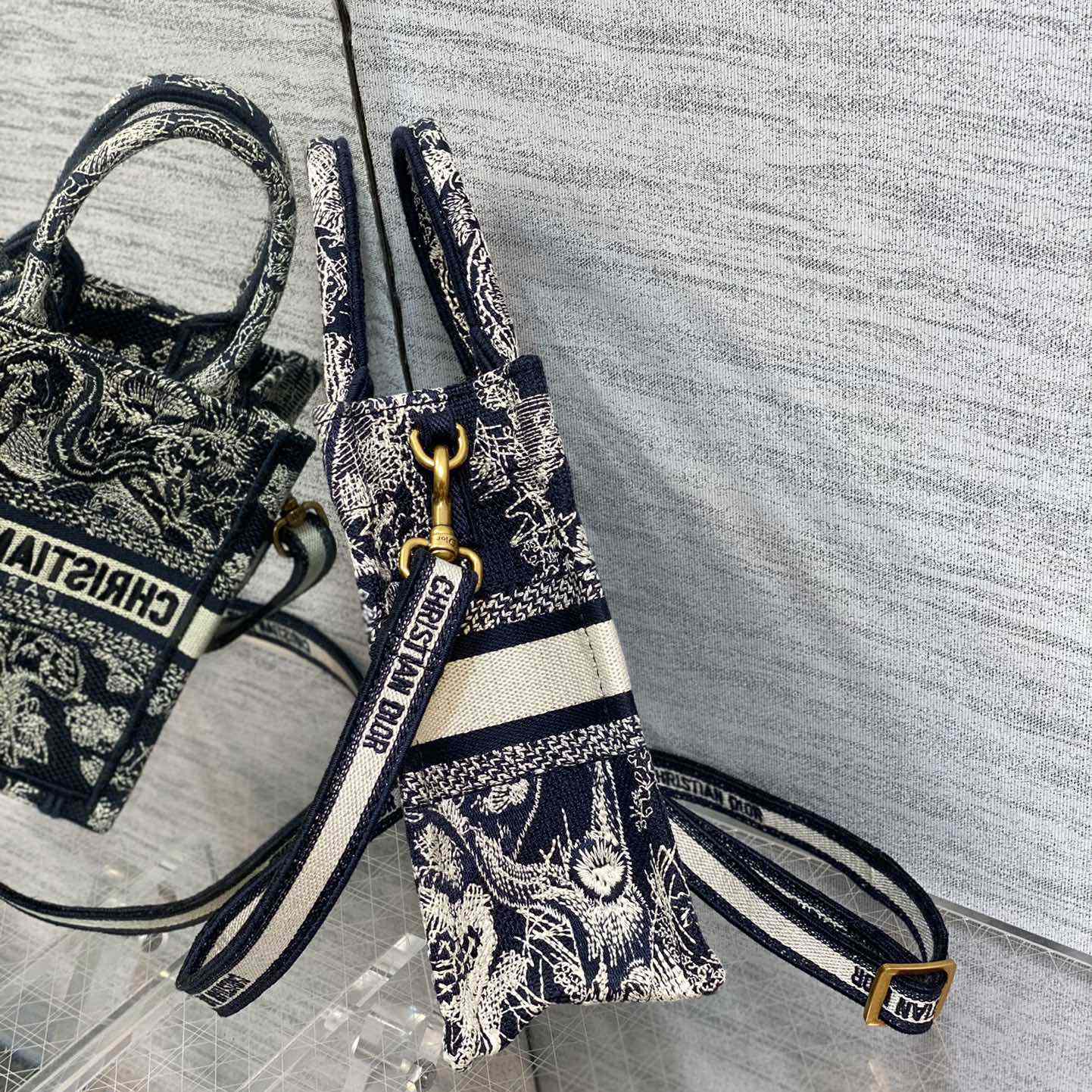 Dior Mini Dior Book Tote Phone Bag - FashionPlug