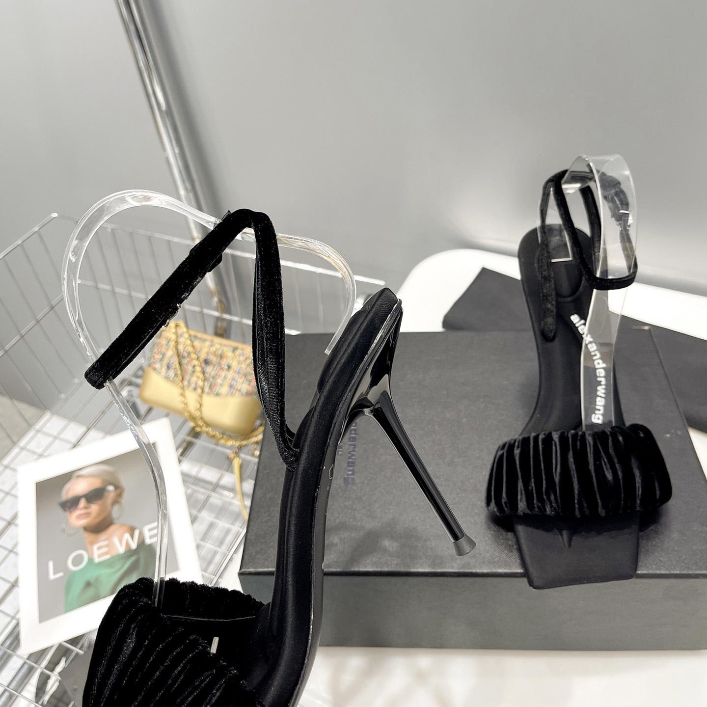 Alexander Wang Julie Scrunchie Sandal In Velvet - FashionPlug