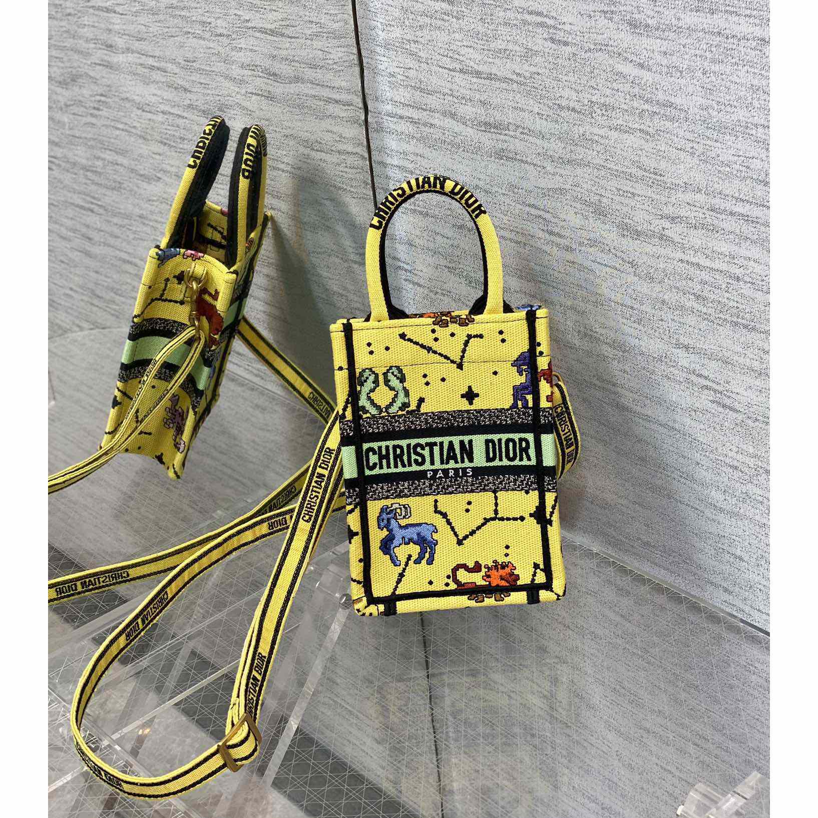 Dior Mini Dior Book Tote Phone Bag - FashionPlug